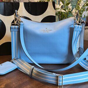 Kate Spade Rosie Large Shoulder Crossbody Purse with Coin Purse - Celeste Blue
